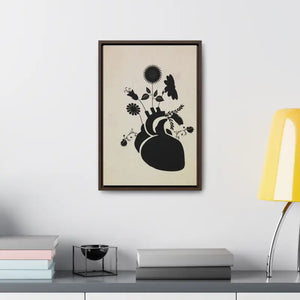 Human Heart Vertical Frame with Flowers and Plants Art - Dipaliz - Posters Prints & Visual Artwork