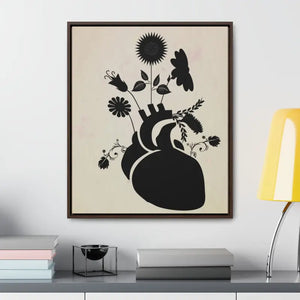 Human Heart Vertical Frame with Flowers and Plants Art - Dipaliz - Posters Prints & Visual Artwork