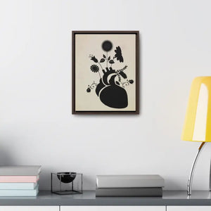 Human Heart Vertical Frame with Flowers and Plants Art - Dipaliz - Posters Prints & Visual Artwork