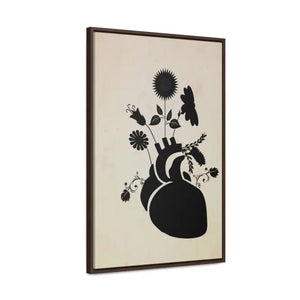 Human Heart Vertical Frame with Flowers and Plants Art - Dipaliz - Posters Prints & Visual Artwork
