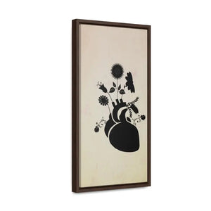 Human Heart Vertical Frame with Flowers and Plants Art - Dipaliz - Posters Prints & Visual Artwork