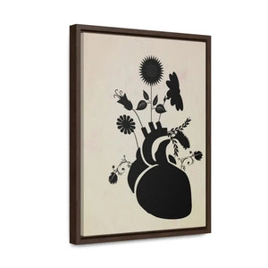 Human Heart Vertical Frame with Flowers and Plants Art - Dipaliz - Posters Prints & Visual Artwork
