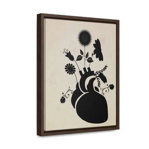 Human Heart Vertical Frame with Flowers and Plants Art - Dipaliz - Posters Prints & Visual Artwork
