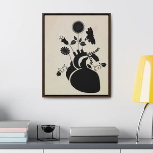 Human Heart Vertical Frame with Flowers and Plants Art - Dipaliz - Posters Prints & Visual Artwork