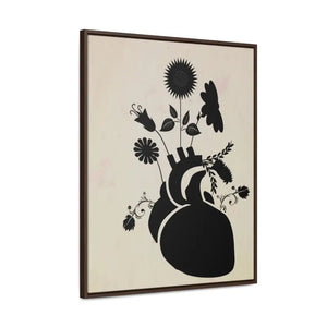 Human Heart Vertical Frame with Flowers and Plants Art - Dipaliz - Posters Prints & Visual Artwork
