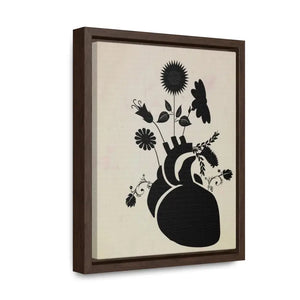 Human Heart Vertical Frame with Flowers and Plants Art - Dipaliz - Posters Prints & Visual Artwork