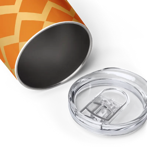 Wine Tumbler - Orange Zigzag Pattern - Dipaliz - Tumblers