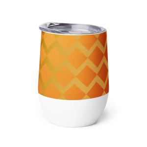 Wine Tumbler - Orange Zigzag Pattern - Dipaliz - Tumblers