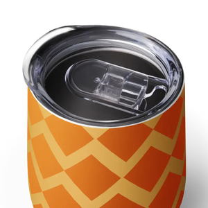 Wine Tumbler - Orange Zigzag Pattern - Dipaliz - Tumblers
