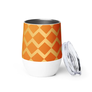 Wine Tumbler - Orange Zigzag Pattern - Dipaliz - Tumblers
