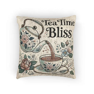 Cozy Tea Time Throw Pillow Vintage Floral True Cottagecore Dipaliz - Artwork / 17’’ × 18’’ - Pillows
