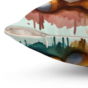 Teddy Bear Polyester Square Pillow - Ultra Soft Plush Comfort - Dipaliz - Throw Pillows