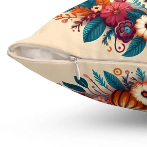 Cozy Thanksgiving Polyester Pillow - Happy Turkey Design - Dipaliz - Throw Pillows