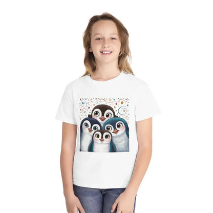 Waddle Up in Style: Cozy Three Penguins Tee for Kids - Clothes