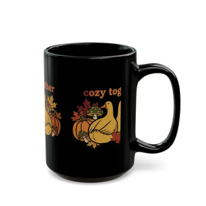 Cozy Together Duck Autumn Mug, Fall Pumpkin & Leaves Coffee Cup (11oz/15oz) - Mugs