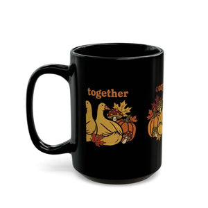 Cozy Together Duck Autumn Mug, Fall Pumpkin & Leaves Coffee Cup (11oz/15oz) - Mugs