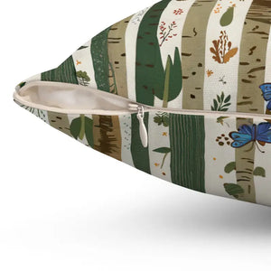 Polyester Throw Pillow Square Forest Tree Design by Dipaliz - Pillows