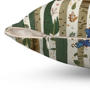 Polyester Throw Pillow Square Forest Tree Design by Dipaliz - Pillows