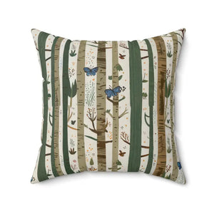 Polyester Throw Pillow Square Forest Tree Design by Dipaliz - Pillows