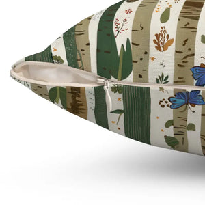 Polyester Throw Pillow Square Forest Tree Design by Dipaliz - Pillows