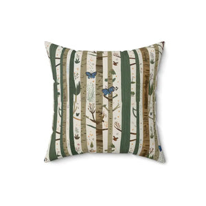 Polyester Throw Pillow Square Forest Tree Design by Dipaliz - Pillows