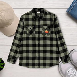 Unisex Flannel Shirt - Forest Green Brushed Cotton - Dipaliz - Olive / Black / Xs - Shirts