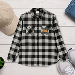 Unisex Flannel Shirt - Forest Green Brushed Cotton - Dipaliz - Grey Heather/ Black / Xs - Shirts
