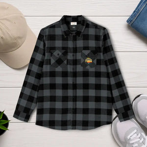 Unisex Flannel Shirt - Forest Green Brushed Cotton - Dipaliz - Charcoal Heather/ Black / Xs - Shirts