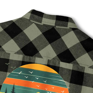 Unisex Flannel Shirt - Forest Green Brushed Cotton - Dipaliz - Shirts