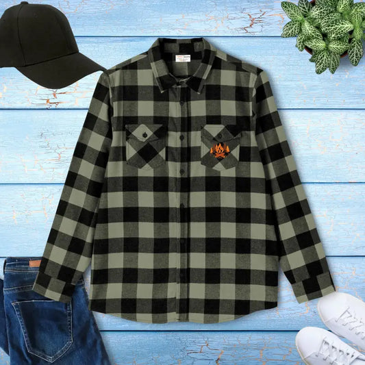 Unisex Flannel - Cozy Fall Comfort | Dipaliz - Olive / Black / Xs - Shirts