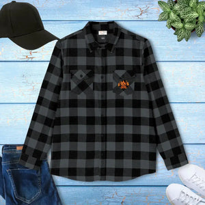 Unisex Flannel Shirt - Cozy Fall Comfort Great Gift - Dipaliz - Charcoal Heather/ Black / Xs - Shirts