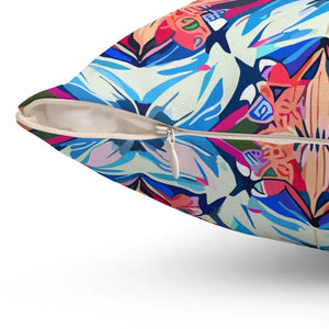 Abstract Red Polyester Square Pillow Bold Home Decor - Dipaliz - Throw Pillows