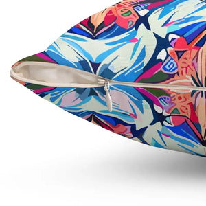 Abstract Red Polyester Square Pillow Bold Home Decor - Dipaliz - Throw Pillows