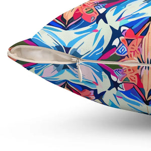 Abstract Red Polyester Square Pillow Bold Home Decor - Dipaliz - Throw Pillows