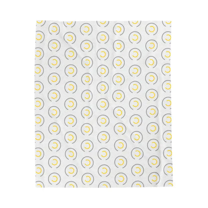 Cozy Oasis: Abstract Yellow Velveteen Plush Blanket - All Over Prints