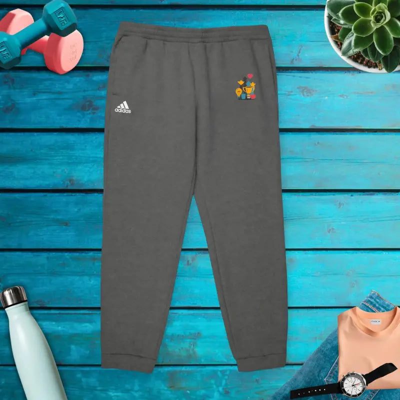 Cozy Up in Adidas Unisex Fleece Joggers - Eco-friendly Style - Dark Grey Heather / Xs Trousers