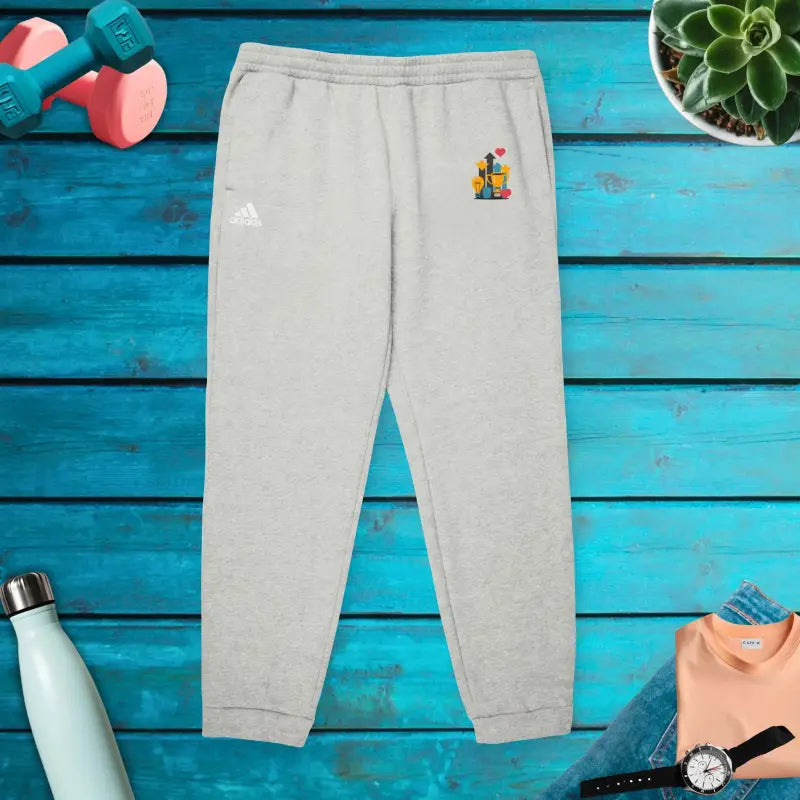 Cozy Up in Adidas Unisex Fleece Joggers - Eco-friendly Style - Grey Heather / Xs Trousers