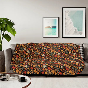 Sherpa Blanket Autumn Foliage Warmth Style Comfort Dipaliz - 60’’ × 80’’ / Beige - Blankets