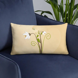 Throw Pillow Graphic White Flowers Cozy Accent - Dipaliz - Pillows