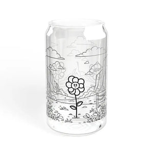 Floral Sipper Glass with Straw - Colorful Bloom Style - Dipaliz - Tumblers