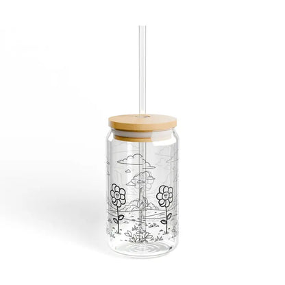 Chic Floral Sipper Glass: Sip Sustainably in Style - Tumbler