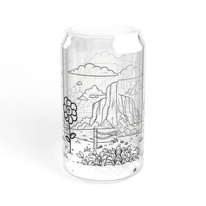 Floral Sipper Glass with Straw - Colorful Bloom Style - Dipaliz - Tumblers