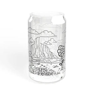 Floral Sipper Glass with Straw - Colorful Bloom Style - Dipaliz - Tumblers