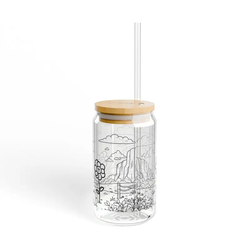 Chic Floral Sipper Glass: Sip Sustainably in Style - Tumbler