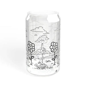 Floral Sipper Glass with Straw - Colorful Bloom Style - Dipaliz - Tumblers