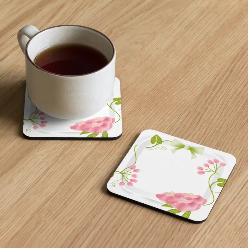 Elevate Decor with Petal Dipaliz Pink Flower Coasters - Kitchen and Dining