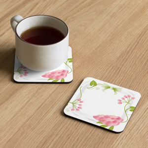Pink Flower Coasters - Heat Resistant Floral Charm - Dipaliz