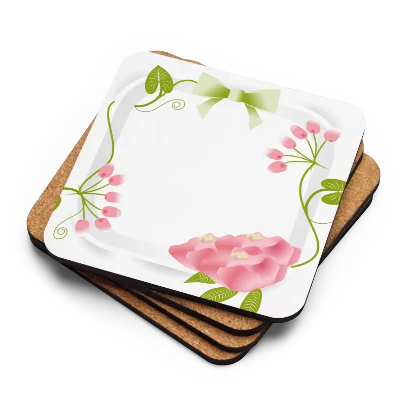 Elevate Decor with Petal Dipaliz Pink Flower Coasters - Kitchen and Dining