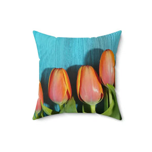 Blue Textured Surface Polyester Square Pillow - Vibrant Decor - Dipaliz - Throw Pillows