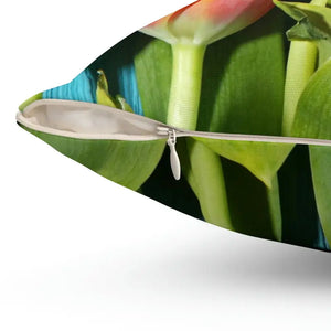 Blue Textured Surface Polyester Square Pillow - Vibrant Decor - Dipaliz - Throw Pillows